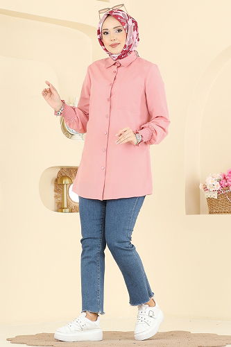 moda selvim قميص وردي 338ASN888 - Thumbnail