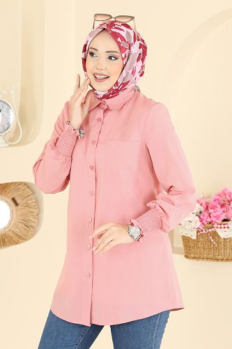 moda selvim قميص وردي 338ASN888 - Thumbnail