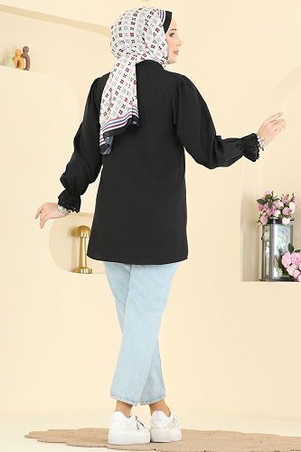 moda selvim Shirt 341ASN888 Black - Thumbnail