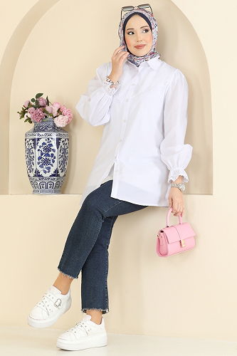 moda selvim قميص سكري 341ASN888 - Thumbnail