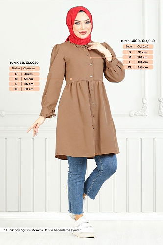 moda selvim Shirt 401EVO1065-M Brown - Thumbnail