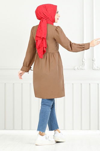 moda selvim Shirt 401EVO1065-M Brown - Thumbnail