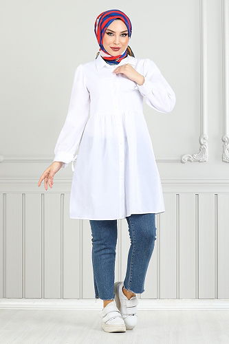 moda selvim Shirt 401EVO1065-M Ecru - Thumbnail