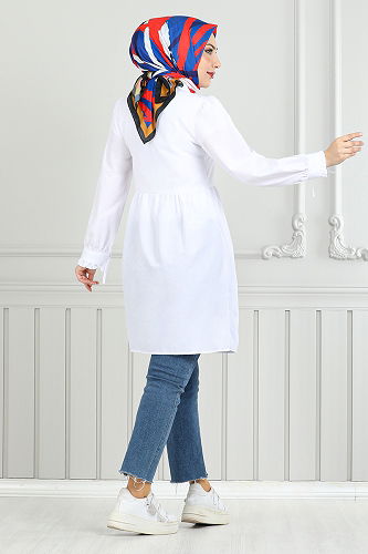 moda selvim Shirt 401EVO1065-M Ecru - Thumbnail