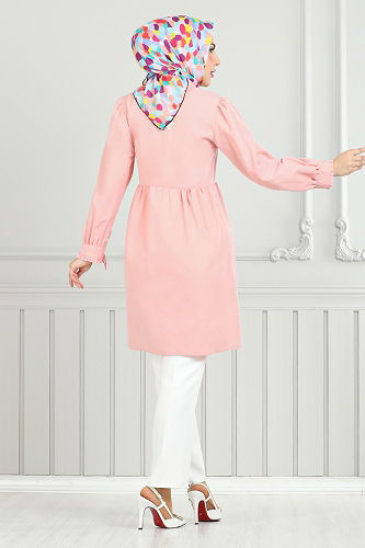 moda selvim Shirt 401EVO1065-M Salmon - Thumbnail