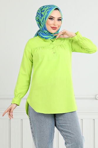 moda selvim Shirt 402EVO1065-M Acid - Thumbnail