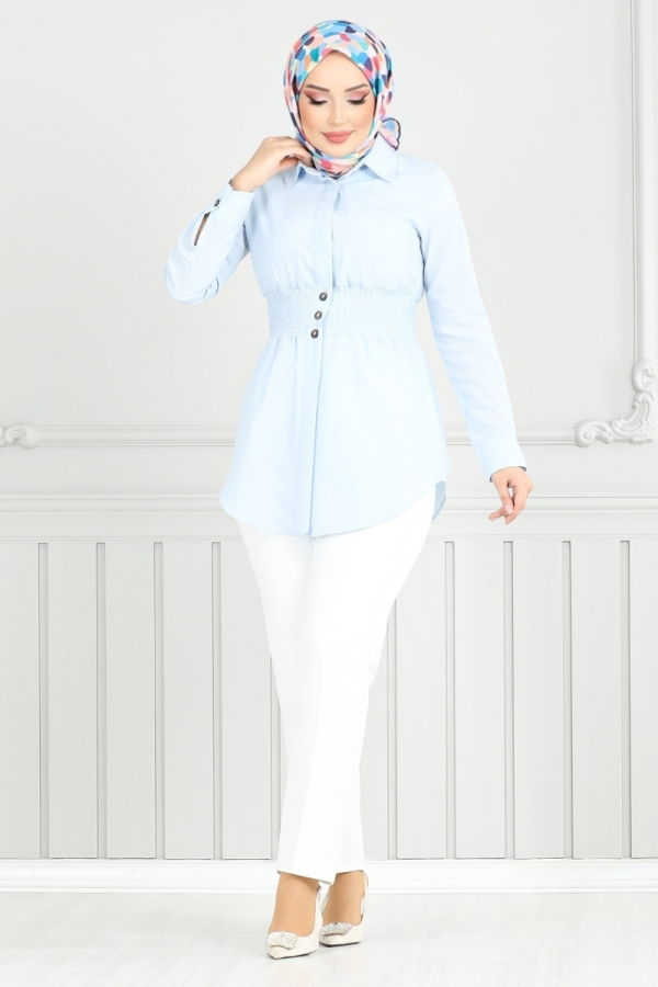 Modaselvim البلوزات والقمصان قميص أزرق فاتح 403EVO1065-M