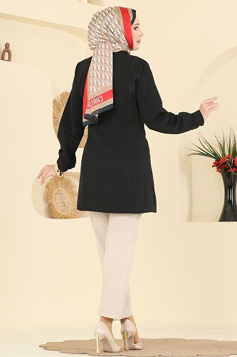 moda selvim Shirt 500ASN888 Black - Thumbnail