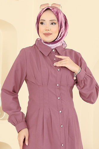 moda selvim Shirt 500ASN888 Dark Rose Dusky - Thumbnail