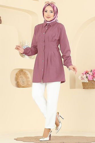 moda selvim قميص وردي غامق 500ASN888 - Thumbnail
