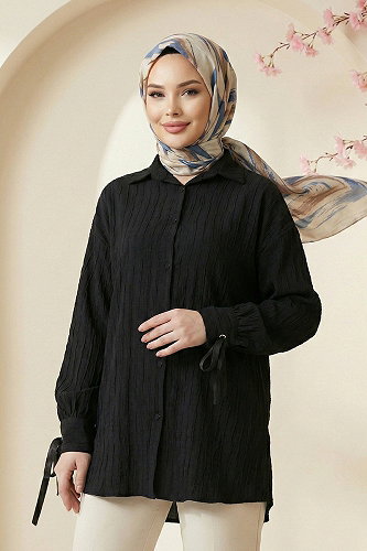 moda selvim Shirt 5218NFC915-M Black - Thumbnail