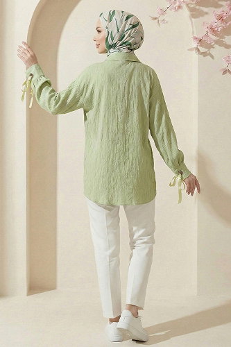 moda selvim Shirt 5218NFC915-M Light Oil - Thumbnail
