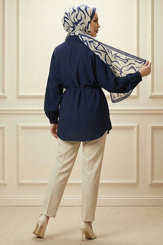 moda selvim Shirt 5336NFC915-M Navy Blue - Thumbnail