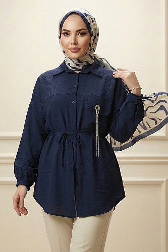 moda selvim قميص كحلي 5336NFC915-M - Thumbnail