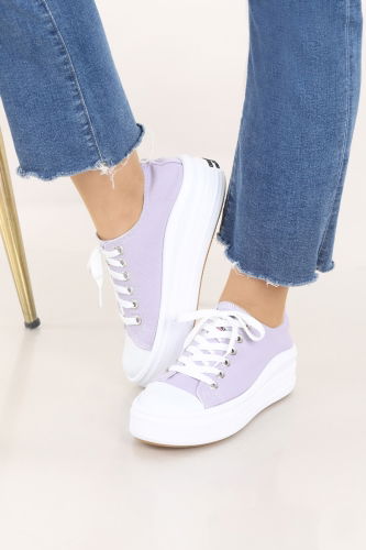 moda selvim Shoe 7040POS830 Lilac - Thumbnail