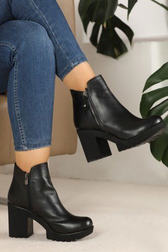 moda selvim Shoes 157AZR821 Black - Thumbnail