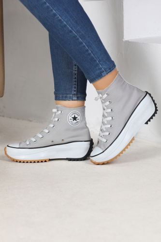 moda selvim Shoes 7002POS830 Gray - Thumbnail