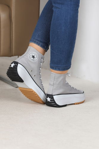 moda selvim Shoes 7002POS830 Gray - Thumbnail