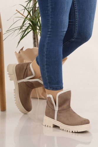 moda selvim الأحذية بيج غامق 7008POS830 - Thumbnail