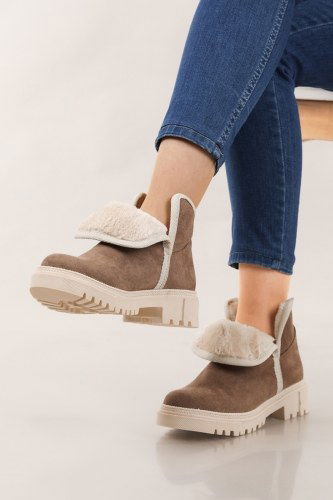 moda selvim الأحذية بيج غامق 7008POS830 - Thumbnail