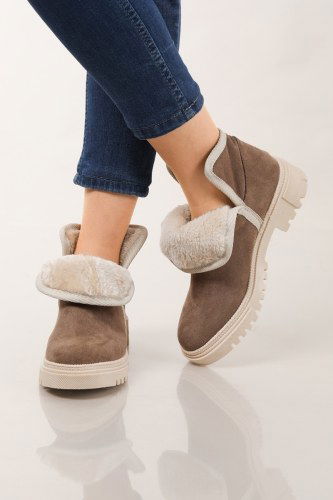 moda selvim الأحذية بيج غامق 7008POS830 - Thumbnail