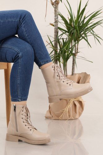 moda selvim الأحذية بيج 7009POS830 - Thumbnail