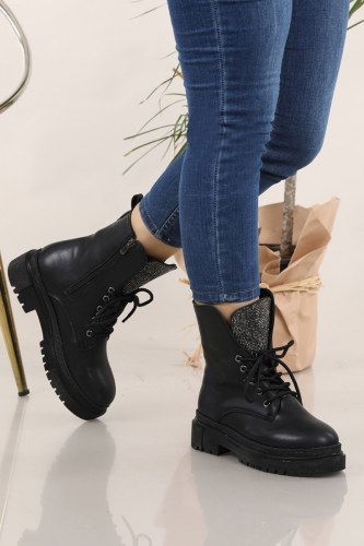 moda selvim الأحذية أسود 7010POS830 - Thumbnail