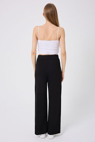 moda selvim بنطال يومي أسود 212DRN1147 - Thumbnail