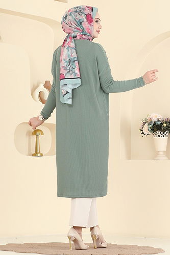 moda selvim Şık Armalı Burgu Tunik 195BO429 Mint - Thumbnail
