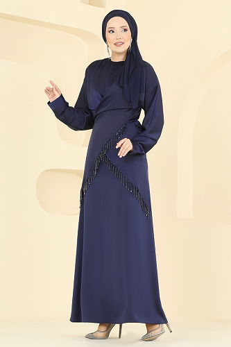 moda selvim Şık Bluzlu Saten Takım 6274BSK463 Laci - Thumbnail