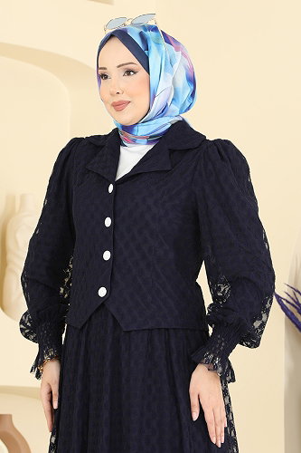 moda selvim Şık Düğmeli 2 li Takım 8299AB368 Laci - Thumbnail