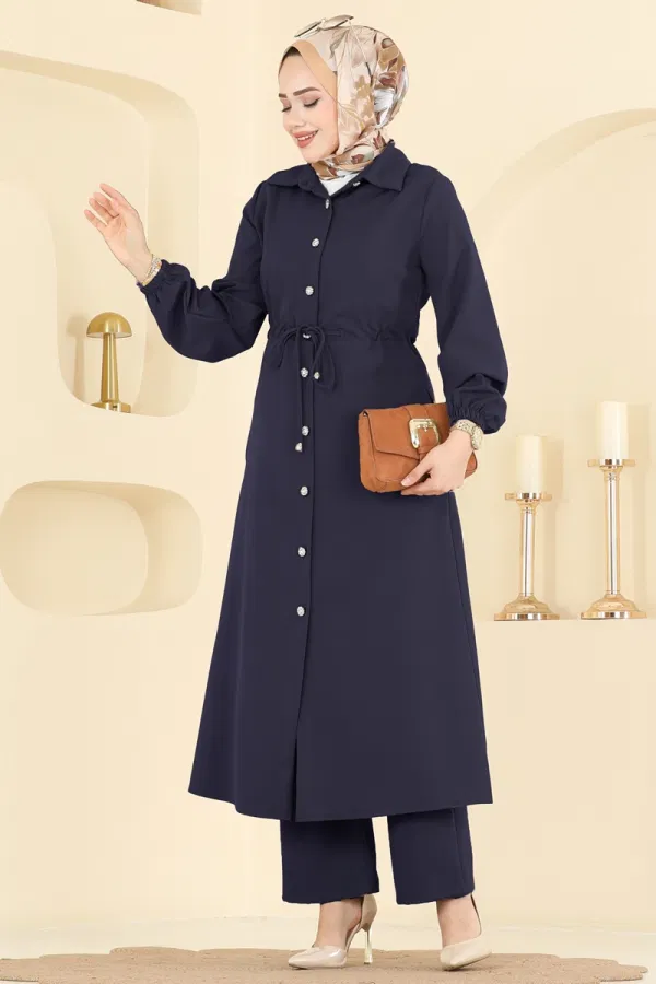 Modaselvim Kombin Şık Düğmeli Dabıl Takım 2773SL432 Laci