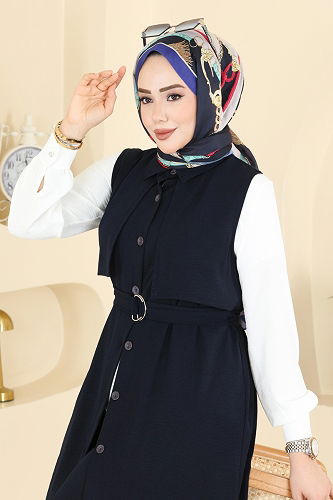 moda selvim Şık Kuşaklı 3 lü Aerobin Takım 3254HBS856 Laci - Thumbnail