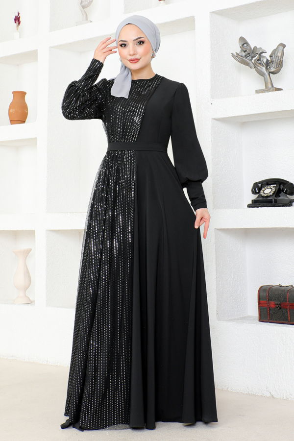 Modaselvim ABİYE Sim Geçişli Abiye ASM2703-M Siyah