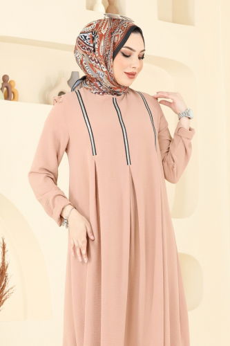 moda selvim Sim Şeritli Tesettür Takım PL9139 Açık Vizyon - Thumbnail