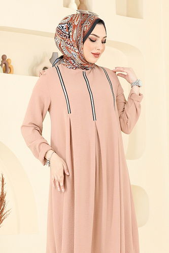 moda selvim Sim Şeritli Tesettür Takım PL9139 Açık Vizyon - Thumbnail