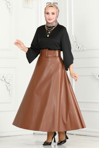 moda selvim SKIRT 1001MSM187-1 Tan - Thumbnail