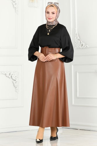 moda selvim SKIRT 1001MSM187-1 Tan - Thumbnail