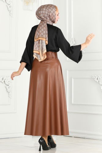 moda selvim SKIRT 1001MSM187-1 Tan - Thumbnail