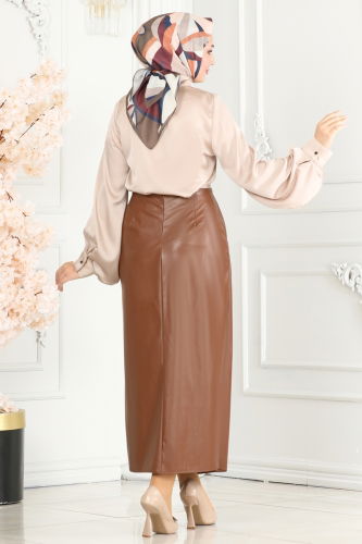 moda selvim SKIRT 105MSM187 Tan - Thumbnail