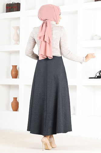 moda selvim SKIRT MSL8170-M Anthracite - Thumbnail