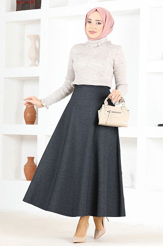 moda selvim SKIRT MSL8170-M Anthracite - Thumbnail