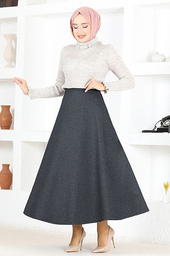 moda selvim SKIRT MSL8170-M Anthracite - Thumbnail
