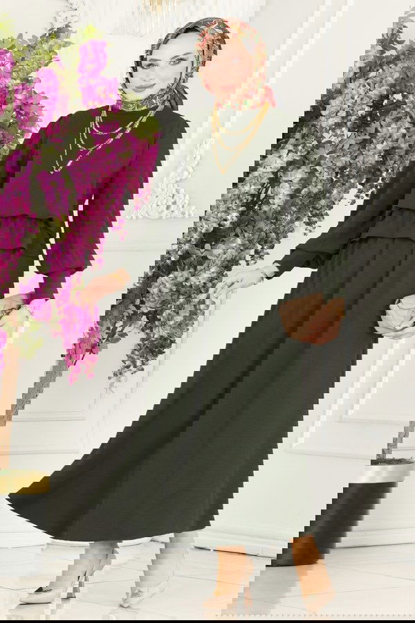 Modaselvim NET 20%+20% DISCOUNT IN THE CARD Skirt Suit with Elastic Waist 145MP806 Khaki