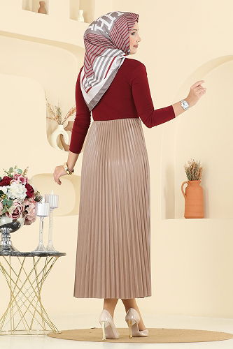 moda selvim التنانير بيج غامق 030OZT1013 - Thumbnail