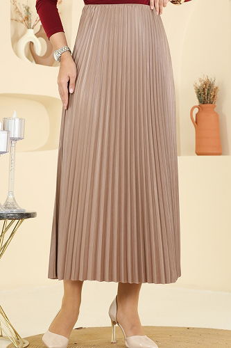 moda selvim التنانير بيج غامق 030OZT1013 - Thumbnail