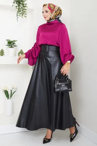 moda selvim Skirts 1001MSM187-1 Black - Thumbnail