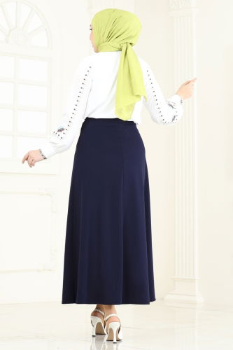 moda selvim Skirts 100HBS856 Navy Blue - Thumbnail