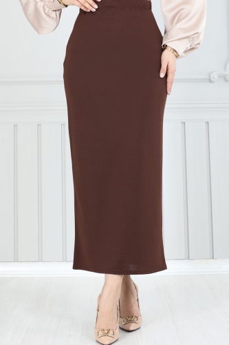 moda selvim Skirts 101HBS856 Brown - Thumbnail