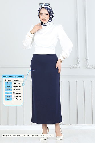 moda selvim Skirts 101HBS856 Navy Blue - Thumbnail